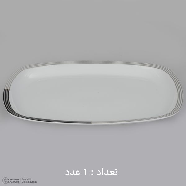 سرویس غذاخوری 27 پارچه چینی زرین ایران سری کواترو مدل وگاس اوریت درجه یک