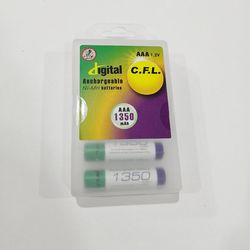 باتری نیم قلمی قابل شارژ دیجیتال سی اف ال 1350mAh بسته 2 عددی