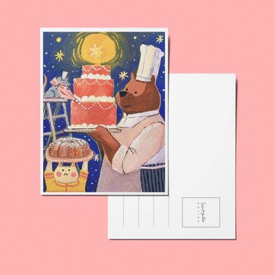 کارت پستال شب کیک و رفاقت