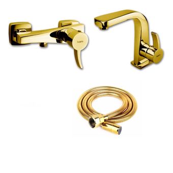 ست شیرآلات کسری مدل فیروزه مجموعه 3 عددی طلایی