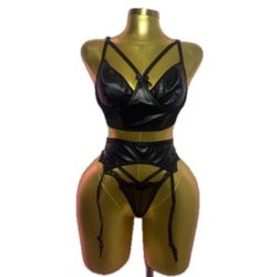 ست فانتزی لاتکس فنردار با جوراب