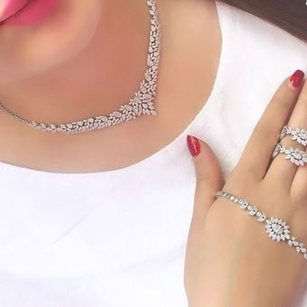 سرویس جواهری نقره - سرویس نقره با آبکاری طلا سفید