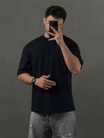 تیشرت ساده نخ پنبه مشکی