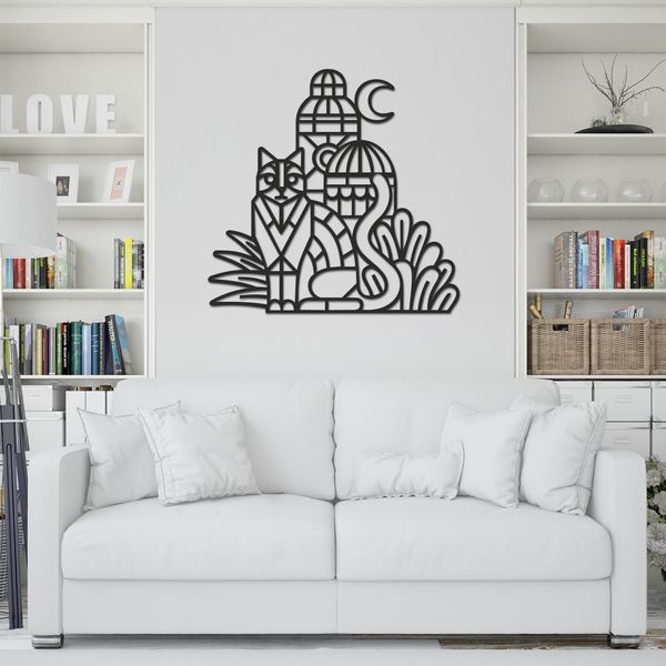 استیکر چوبی طرح گربه کد 007