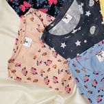 تیشرت نخ پنبه T&Your طرح گلگلی زمینه گلبهی (سایز S و M)