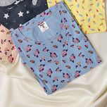 تیشرت نخی زنانه طرح گلگلی آبی برند T&Your (نرم و لطیف)