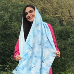 شال نخی گارزا قاصدک آبی سفید طیفی