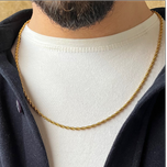 گردنبند طنابی استیل طلایی و نقره ای