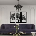 تابلو 3 تکه سالی وان مدل درخت ‌رنگ مشکی