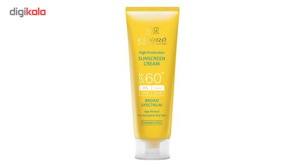 کرم ضدآفتاب بی‌رنگ سینره مدل SPF60 مناسب انواع پوست، حجم 50 میلی‌لیتر