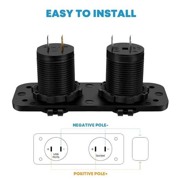 شارژر فندکی ماشین همراه با مادگی فندکی (توکار)