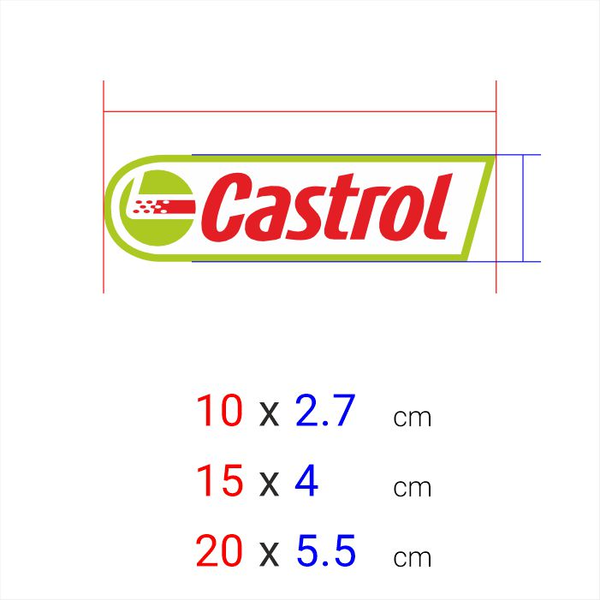 برچسب چاپی برش خورده مدل CASTROL کد 0104