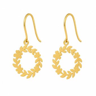 گوشواره طلا عیار 18 گالری صادقی طرح تاج گل