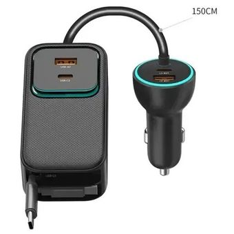 شارژر فندکی 135 وات مک دودو مدل CC-2131 با 4 خروجی و دو کابل جمع شونده