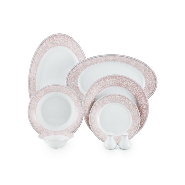 سرویس چینی 35 پارچه غذاخوری چینی زرین ایران طرح شهرزاد مدل ورونا درجه عالی