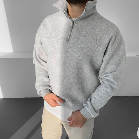 نیم زیپ طوسی