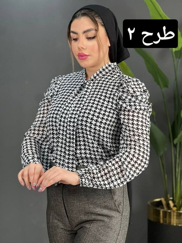 شومیز حریر آستین پف کد 1578