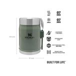 ظرف غذا استنلی مدل کلاسیک قاشق دار گنجایش 0.4 لیتر