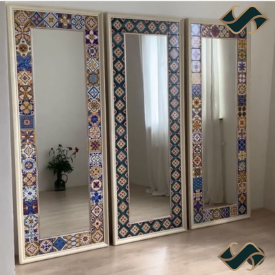 آیینه قدی حاشیه طرح کاشی