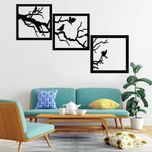 استیکر دیواری طرح پرنده روی شاخه کد 002 مجموعه 3 عددی