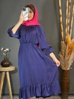 پیراهن یقه قایقی کرپ 1217