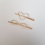 گیره مو زنانه مدل قلب و بی نهایت بسته 2 عددی