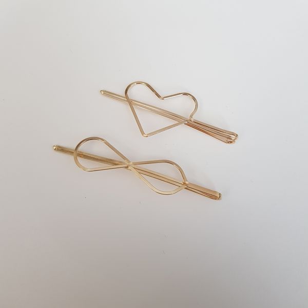 گیره مو زنانه مدل قلب و بی نهایت بسته 2 عددی