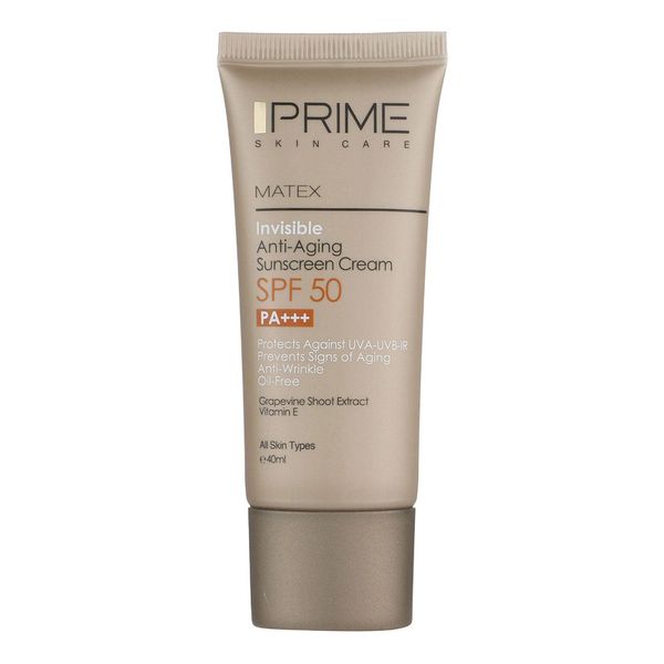 کرم ضد آفتاب و ضد چروک بی رنگ پرایم مدل Matex Colorless SPF50 مناسب انواع پوست حجم 40 میلی لیتر