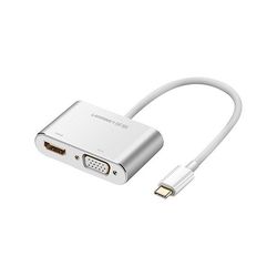 تبدیل Type-C به HDMI و VGA یوگرین مدل CM162-50505 با رزولوشن 1080p