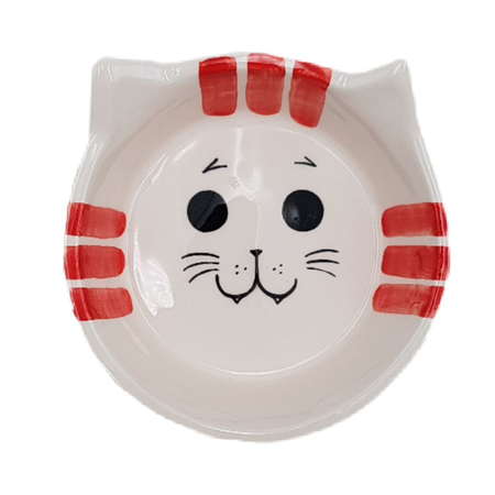 ظرف آب و غذای سرامیکی گربه پرس‌پت مدل طرح گربه (سایز متوسط) / PersPet Ceramic Cat Water & Food Bowl CM3