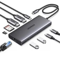 هاب 10 پورت USB-C یوگرین مدل CM639-45380 با سرعت 10Gbps , شبکه گیگابیت و HDMI 4K@60Hz