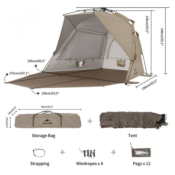 چادر ساحلی اتوماتیک نیچرهایک کد CNK2300ZP023