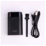 ماشین اصلاح موی صورت وی جی ار مدل 341، طراحی ارگونومیک، منبع انرژی با باتری، تکنولوژی اصلاح به صورت برش چرخشی، مدت زمان شارژ 60