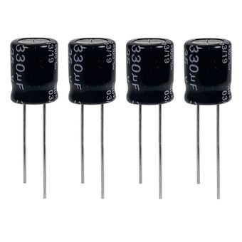 خازن الکترولیت 330 میکروفاراد 35 ولت جی دبلیو کو مدل TEC-3335 بسته 4 عددی