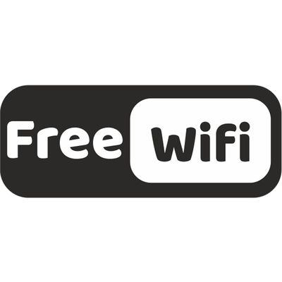 استیکر طرح وای فای رایگان کد O-1 بسته 4 عددی