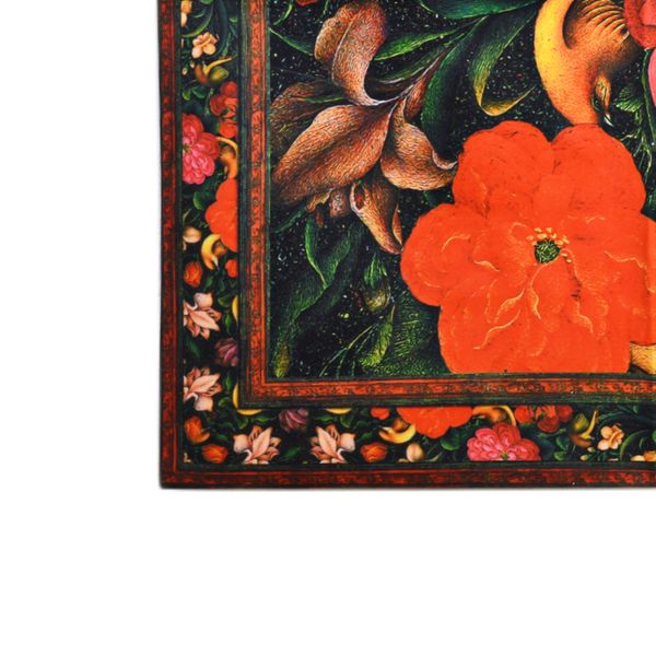رومیزی مدل مخمل طرح گل و مرغ کد 92