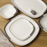 سرویس غذاخوری 27 پارچه چینی زرین ایران سری کواترو مدل وگاس اوریت درجه یک