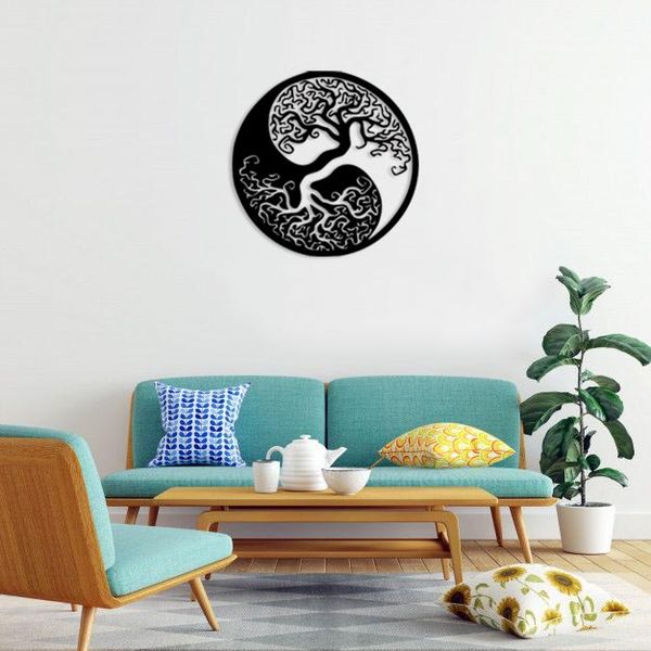 دیوارکوب ماهوت طرح درخت زندگی یینگ یانگ