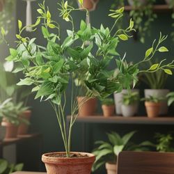 گل مصنوعی مدل بوته برگ چای