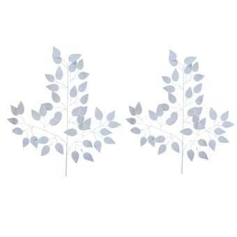 گل مصنوعی مدل برگ بنجامین  سفید بسته 12 عددی
