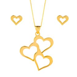 نیم ست طلای 18 عیار زنانه مریم اکرمی گلد گالری مدل GLE181