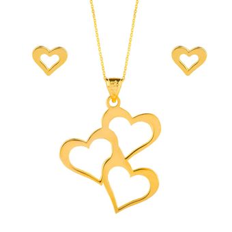 نیم ست طلای 18 عیار زنانه مریم اکرمی گلد گالری مدل GLE181