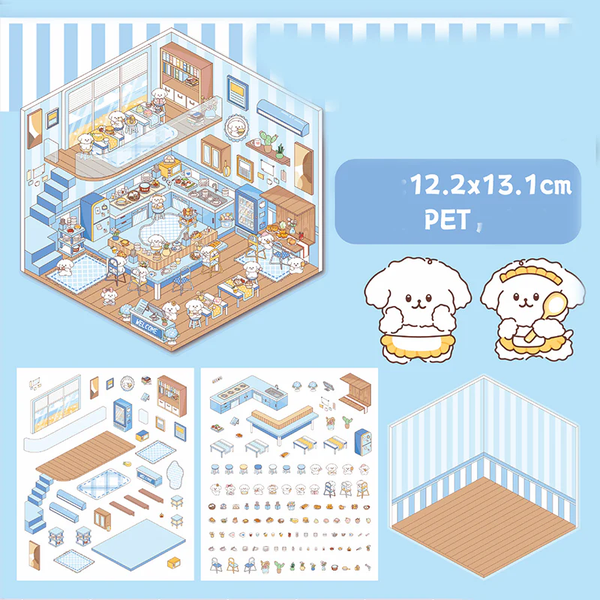 استیکر سه بعدی دو برگ