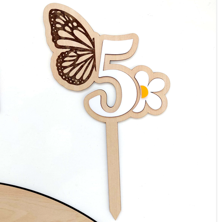 تاپر کیک 5پروانه و گل