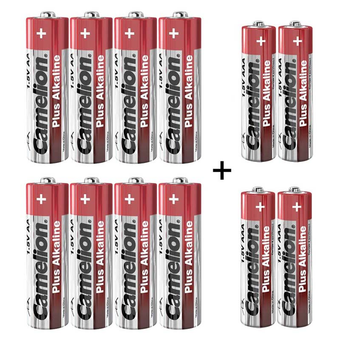 0219 / پک 8+4 باتری قلمی و نیم قلمی Camelion Plus Alkaline 1.5V