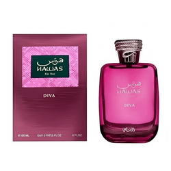 عطر ادکلن زنانه هوس دیوا رصاصی | Hawas Diva Rasasi اورجینال حجم 100 میلی‌لیتر