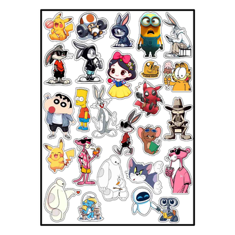 استیکر لپ تاپ و موبایل استیکریا طرح کارتونی کد CartoonSt7005 مجموعه 25 عددی