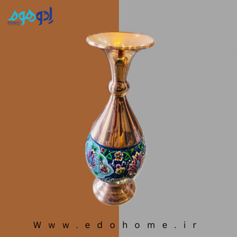 گلدان مس و میناکاری