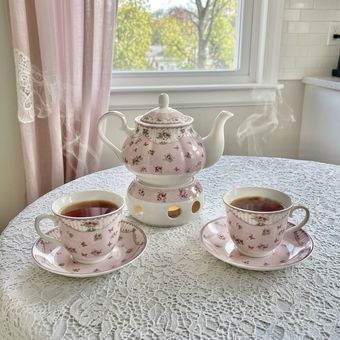 سرویس چای خوری 15 پارچه 6 نفره نیو وان مدل Pink Ribbon