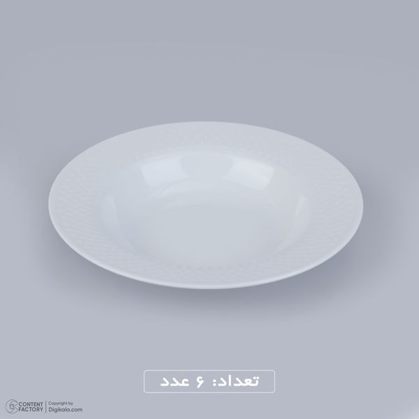 سرویس غذاخوری 28 پارچه چینی زرین ایران سری رادیانس مدل سفید درجه یک